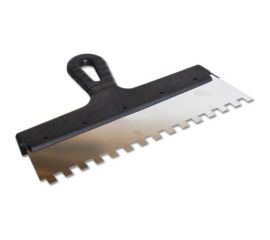 Фасадный шпатель EUROTEX 300 мм зуб 10х10 нержавеющая сталь пластмассовая ручка 020607-010-300 