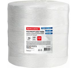 Полипропиленовый крученый шпагат BRAUBERG длина 2200 м, диаметр 2,3 мм 607945 