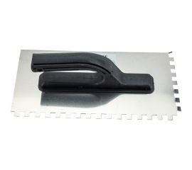 Зубчатая гладилка КЭС 8x8 мм, нержавеющая сталь, пластиковая рукоятка, 130x270 мм 10100004 