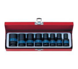 Набор ударных торцевых головок (1/2"", шестигранные, тонкостенные, 10-24 мм, 8 предметов) KING TONY 4413MP 