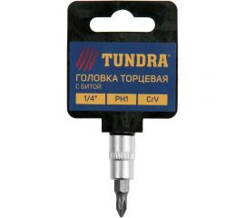 Головка с битой (PH1; 1/4""; CrV) ТУНДРА 1123589 