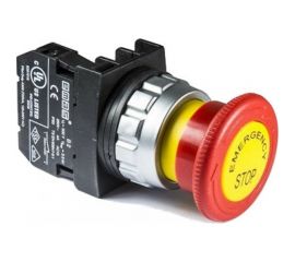 Кнопка ававрийного останова Emas Грибок серии H, установочный 30мм. с маркировкой,240В, 4А. H200EE 