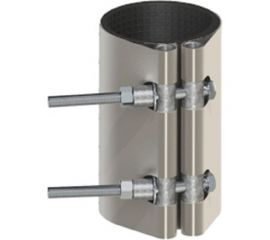 Ремонтный хомут ВЗПА свертная муфта из нержавеющей стали Ду 50, ОД 60-67, L=200 РА-00128 