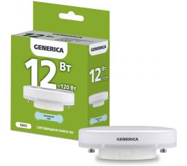 Светодиодная лампа GENERICA T80 таблетка 12Вт 230В 6500К GX53 LL-T80-12-230-65-GX53-G 