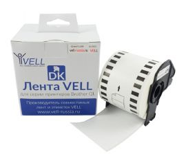 Лента Vell VL-B-DK 22251, белая, печать черным и красным цветом, Brother DK22251, для 800/810W 377632 