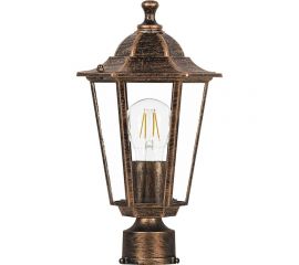 Садово-парковый светильник FERON 6203/PL6203 шестигранный на столб 100W E27 230V, черное золото 11139 