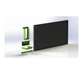 Металлическая перфопанель ООО Металекс Metalex 400x1000 серая, с комплектом аксессуаров PRSA40100 