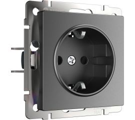 Розетка WERKEL с заземлением и шторками графит матовый a063104 