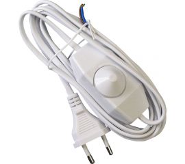 Шнур вилкой и проходным выключателем-регуляторомООО ""ОПТИКОМ ЭЛЕКТРИК"" белый 2м 2x0,75мм2 1404.0299 