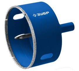 Алмазная коронка с центрирующим сверлом по керамике и стеклу ЗУБР Профессионал Р60, трехгранный хвостовик, 102 мм, для дрели 29850-102 