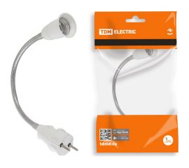 Гибкий переходник вилка-Е27 TDM 300 мм, белый SQ0335-1010 