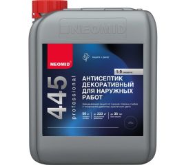 Декоративный антисептик для наружных работ NEOMID 445 5 кг, черный янтарь Н-445-5/черн.янт. 
