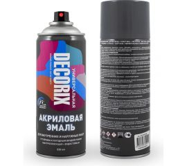 Аэрозольная акриловая эмаль Decorix (универсальная; темно-серый; 520 мл) 0101-28 DX 