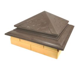 Колпак на столб забора ООО ТК ""Титан"" Тетто Элит Чешуя (513x513 мм; шоколад) 565621ЧШЭ 