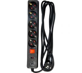 Сетевой фильтр-удлинитель Grisard Electric черный 5 розеток 3 метра GRE-017-1504 