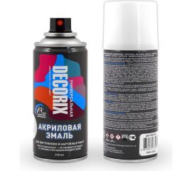 Аэрозольная акриловая эмаль Decorix (универсальная; белый; матовый; 210 мл) 0110-24 DX 