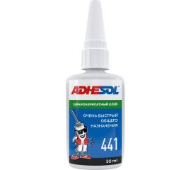 Цианоакрилатный клей ADHESOL 441 50 мл низкой вязкости, проникающий 441103 