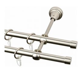 Двухрядный металлический карниз Эскар, наконечник-заглушка, матовый никель, D16 мм, 400 см 21647540055 