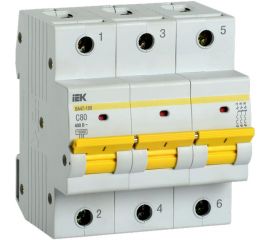 Автоматический выключатель IEK ВА47-150, 3Р, 80А, 15кА, характеристика C MVA50-3-080-C 