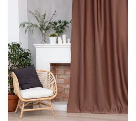 Портьерная штора Этель Фактура цвет коричневый, на шторной ленте, 145х265 см, 100% полиэстер 5800497 