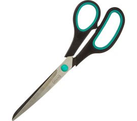 Ножницы Attache 215 мм с пластиковыми прорезиненными ручками зеленый/черный, остроконечные 262866 