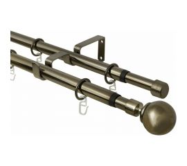 Телескопический двухрядный карниз Эскар, наконечник Классика, золото антик, 16/19 мм, 160-320 см 3332161948550 