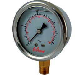Манометр от 0 до 16 бар из нержавеющей стали, D63 мм, NPT 1/4"", штуцер снизу A-Flow G20-S-4N-63A-16bar 