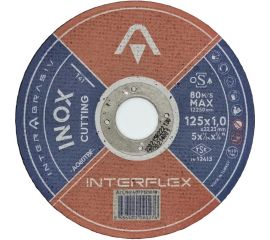 Круг отрезной круг INOX A060TBF 125x1x22 мм, Т41, нержавеющая сталь, металл Interflex 4079121010 