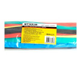 Набор термоусадочных трубок STEKKER HST-840-100M 8,0/4,0, длина 100 см, усадка 2:1, мультиколор 39722 