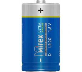 Батарея Mirex, щелочная LR20 / D 1,5V 2 шт shrink 23702-LR20-S2 