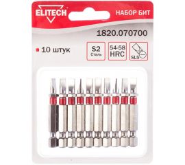 Биты (10 шт; SL5; 50 мм; S2; 54-58 HRC) Elitech 1820.070700 