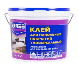 Универсальный акриловый клей для напольных покрытий KRASS 7 кг Лк-00005590 