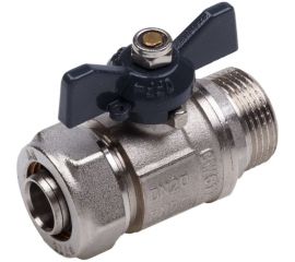 Шаровой кран для МП труб AQUALINK нар 1/2x20 B бабочка 2430 