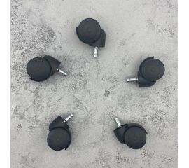 Универсальный комплект из пяти роликов-колес для офисных кресел ВПМ бесшумные, прорезиненные 6151012 