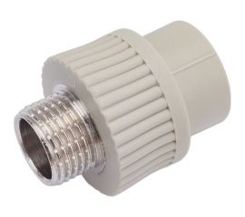 Комбинированная муфта VRT наружная, 20х1/2"", EVER plast, серый 538327 