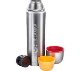 Термос Relaxika 102, 1.2 л, 2 чашки, стальной, R102.1200.1 