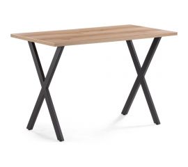 Стол Woodville алеста лофт 120 25 мм дуб делано светлый/черный матовый 510908 
