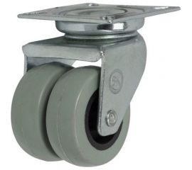 Аппаратное поворотное колесо Tech-Krep двойное, п/п обод, полиуретан, подшип. скольжения, площадка, D50, б/т. - пакет 148514 