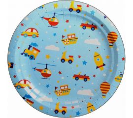 Бумажные тарелки PATERRA ТРАНСПОРТ 180 мм, 6 шт в упаковке 401-880 