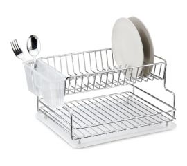Настольная сушилка для посуды и приборов с поддоном TEKNO-TEL 2 яруса, нержавеющая сталь KB005SS 
