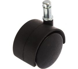 Мебельная колесная опора Tech-Krep D50 мм М11, поворотное без тормоза, штифт, черный нейлон - накладка 151195 