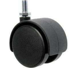 Мебельная колесная опора Tech-Krep D50мм М10, поворотная без тормоза, с резьбой, черный нейлон - накладка 151197 