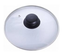 Стеклянная крышка КАТЮША низкая, металлический обод, пароотвод, пластиковая ручка, d-24 см Е4724 