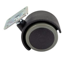 Мебельное колесо Tech-Krep поворотное, обрезиненный пластик, черный, площадка, D40, б/т - пакет 148482 