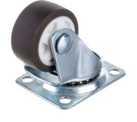 Колесная опора Tech-Krep поворот. б/т D25 п/п, серая резина, подшип. скольж-я, площадка накл. 152360 