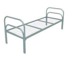 Металлическая одноярусная кровать SAMGRUPP хард + 2 800x1900 мм, сетка 100x50 мм, двойная ножка, 2 перемычки 12640 