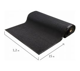 Ворсовый влаго-грязезащитный коврик-дорожка ЛАЙМА 120х1500 см, толщина 7 мм, черный, 602883 