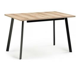 Раскладной стол Woodville колон лофт 120 25 мм дуб делано светлый/черный матовый 489607 