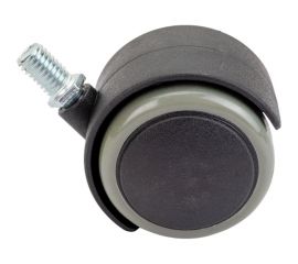 Мебельное колесо Tech-Krep поворотное, обрезиненный пластик, черный, резьба М10, D50, б/т - пакет 152354 