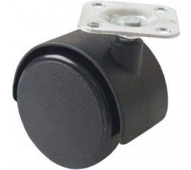 Мебельная колесная опора Tech-Krep D50 мм, поворотная, без тормоза, площадка, черный пластик - накладка 151208 